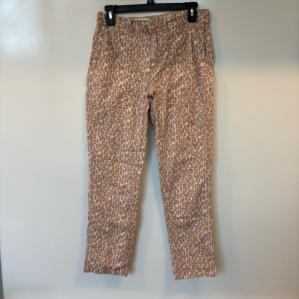 Anthropologie Wanderer Cropped Utility Pants‎ Animal Print Size 28 - Picture 2 of 13
